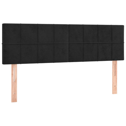 Box Spring Postel S Matrací Černá Samet Černá