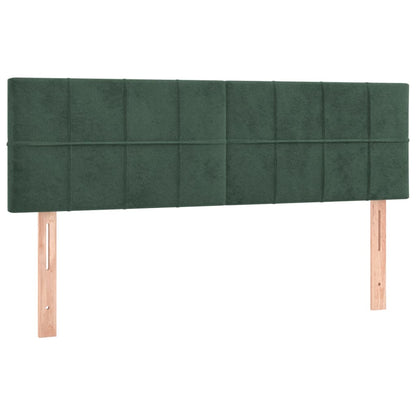 Box Spring Postel S Matrací Samet Tmavě Zelená