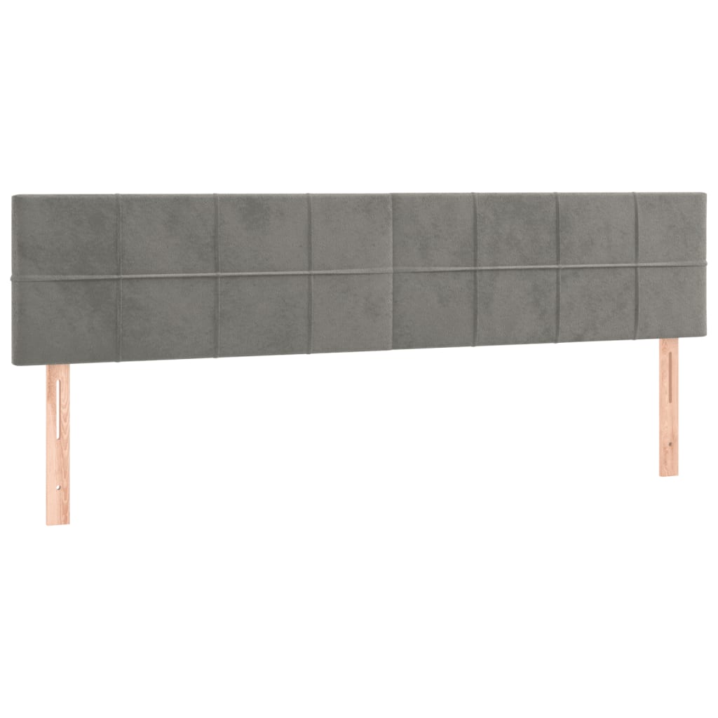 Box Spring Postel S Matrací Samet Světle Šedá