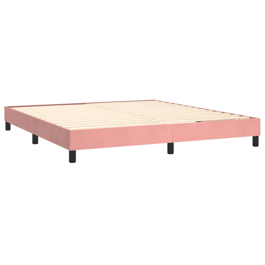 Box Spring Postel S Matrací Samet Růžová