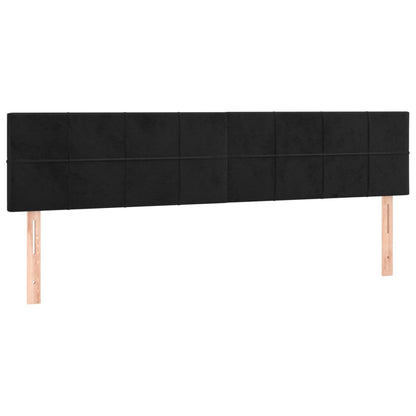 Box Spring Postel S Matrací Černá Samet Černá