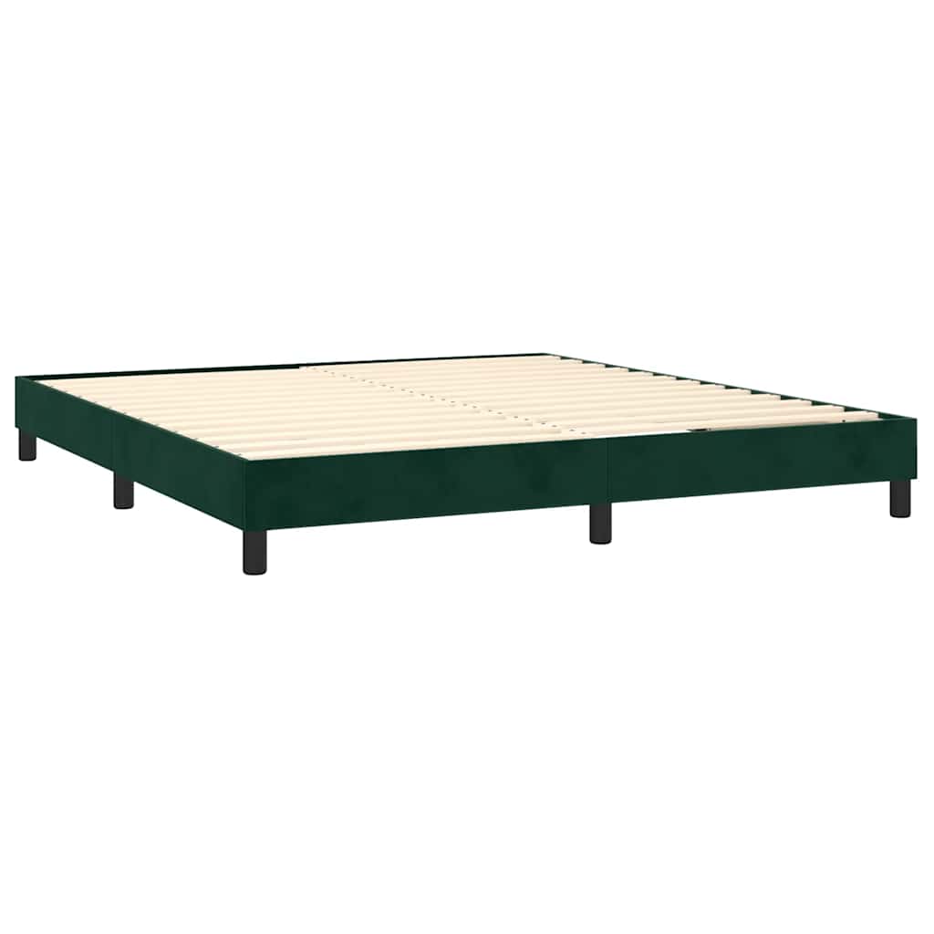 Box Spring Postel S Matrací Samet Tmavě Zelená