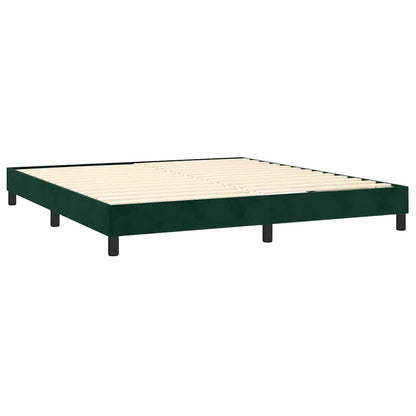 Box Spring Postel S Matrací Samet Tmavě Zelená