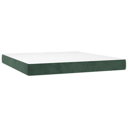 Box Spring Postel S Matrací Samet Tmavě Zelená