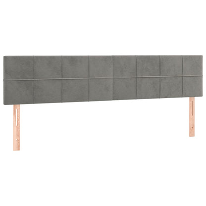 Box Spring Postel S Matrací Samet Světle Šedá