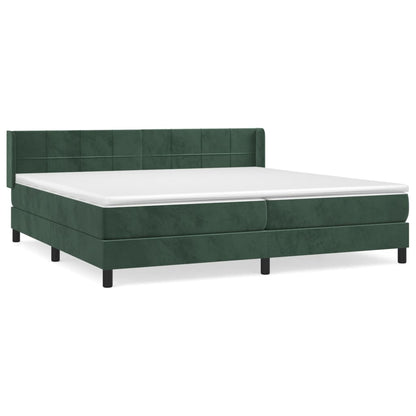 Box Spring Postel S Matrací Samet Tmavě Zelená