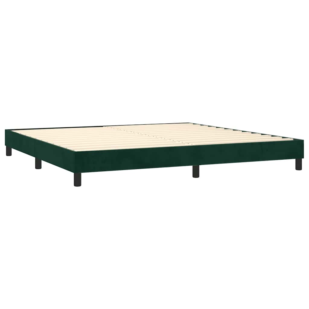 Box Spring Postel S Matrací Samet Tmavě Zelená