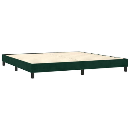 Box Spring Postel S Matrací Samet Tmavě Zelená