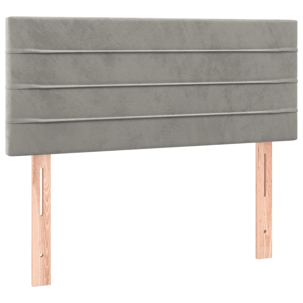 Box Spring Postel S Matrací Samet Světle Šedá