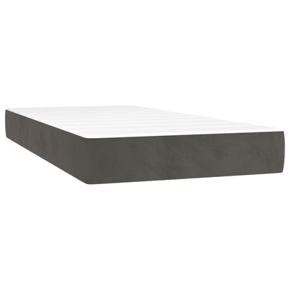 Box Spring Postel S Matrací Samet Tmavě Šedá