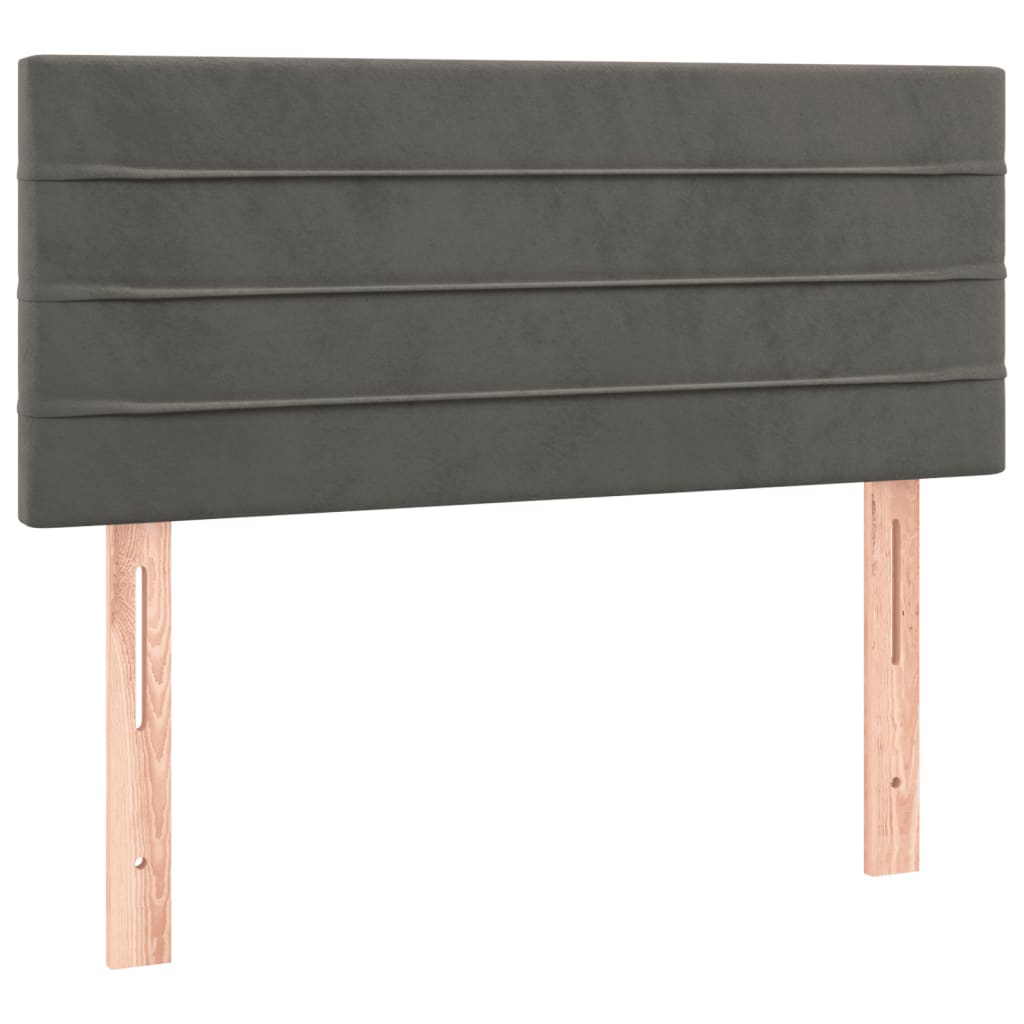 Box Spring Postel S Matrací Samet Tmavě Šedá