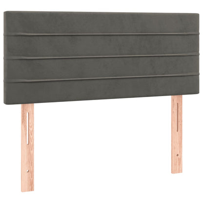 Box Spring Postel S Matrací Samet Tmavě Šedá