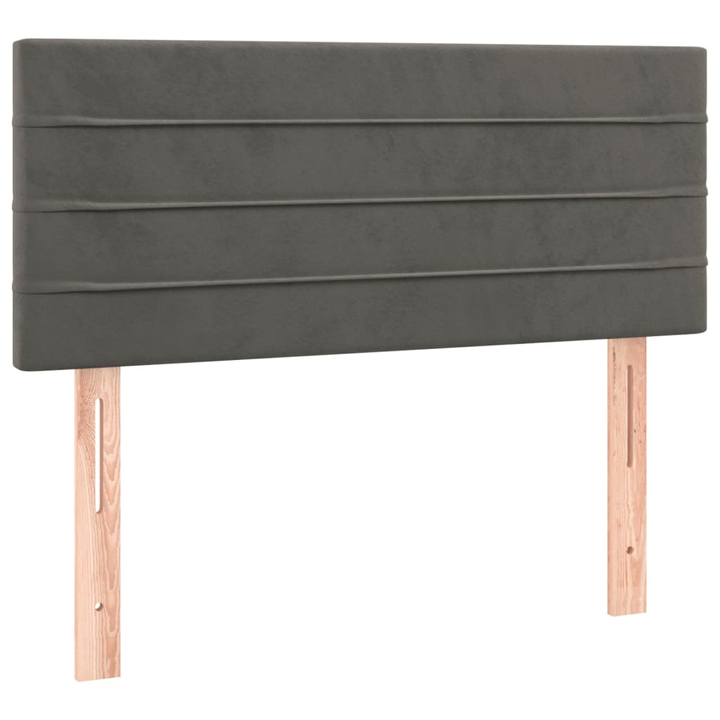 Box Spring Postel S Matrací Samet Tmavě Šedá