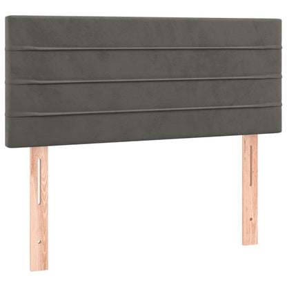 Box Spring Postel S Matrací Samet Tmavě Šedá