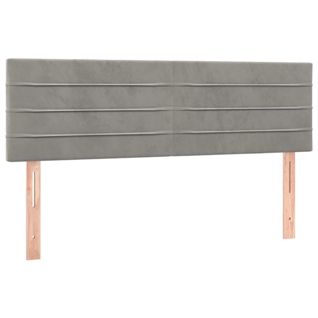 Box Spring Postel S Matrací Samet Světle Šedá