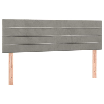 Box Spring Postel S Matrací Samet Světle Šedá