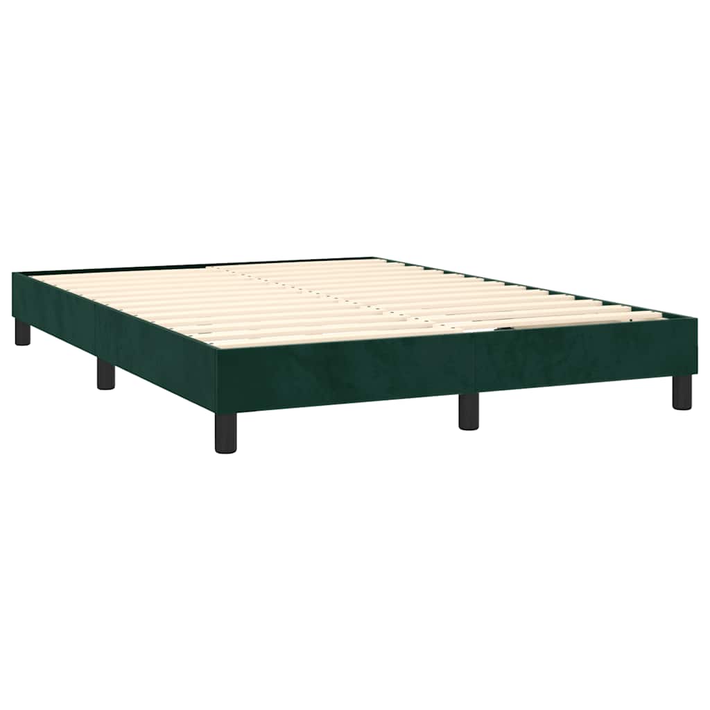 Box Spring Postel S Matrací Samet Tmavě Zelená