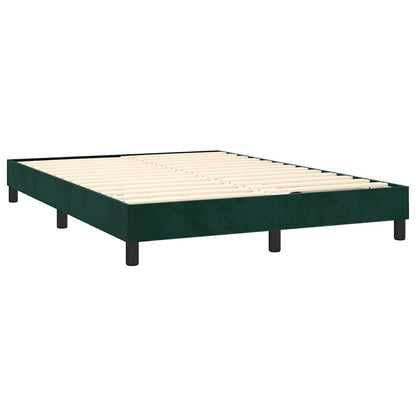 Box Spring Postel S Matrací Samet Tmavě Zelená