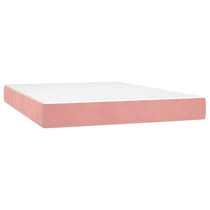 Box Spring Postel S Matrací Samet Růžová
