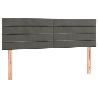 Box Spring Postel S Matrací Samet Tmavě Šedá