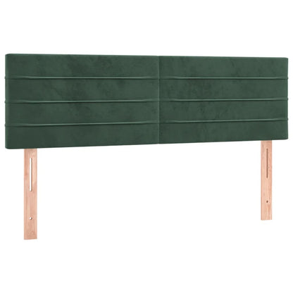 Box Spring Postel S Matrací Samet Tmavě Zelená