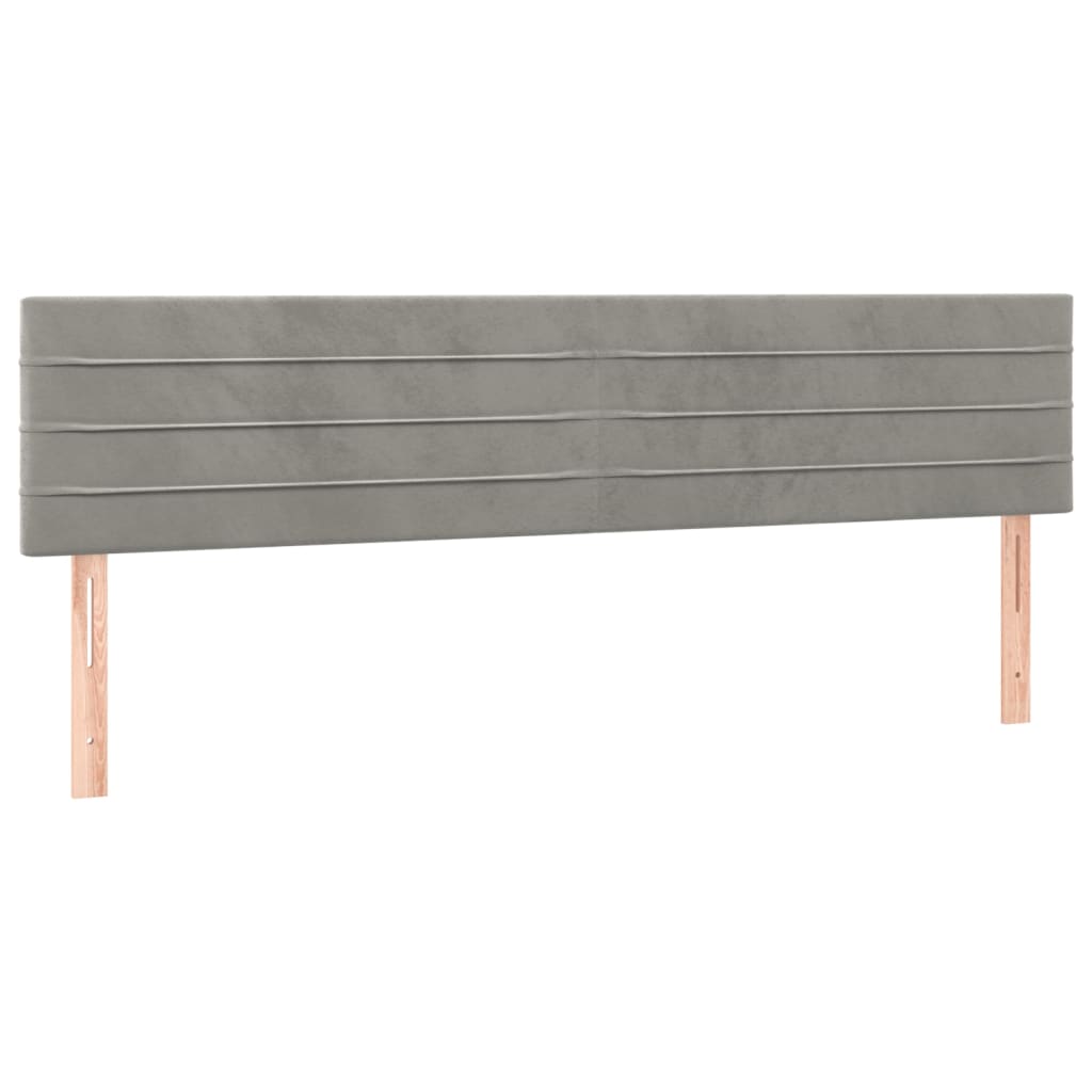Box Spring Postel S Matrací Samet Světle Šedá