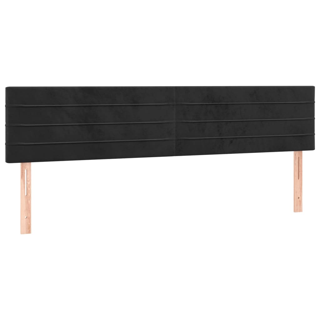 Box Spring Postel S Matrací Černá Samet Černá
