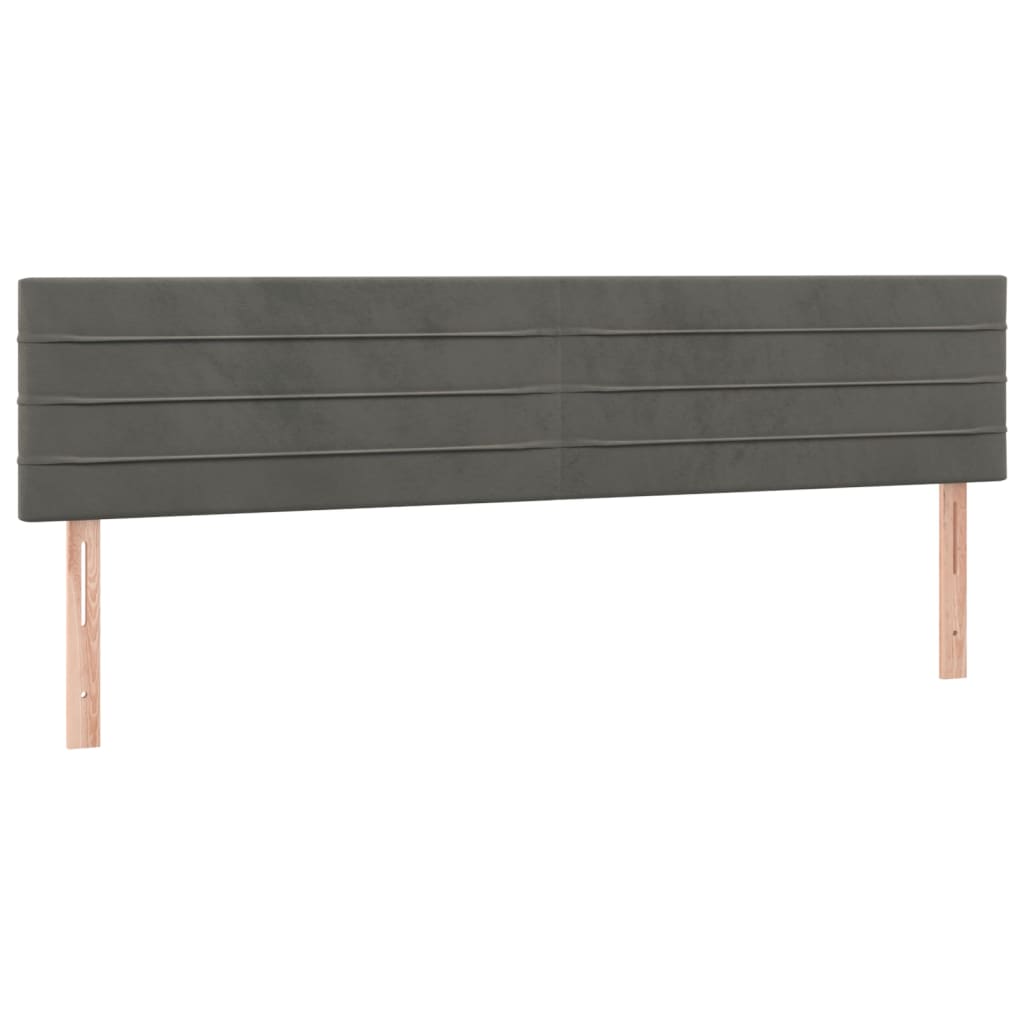Box Spring Postel S Matrací Samet Tmavě Šedá