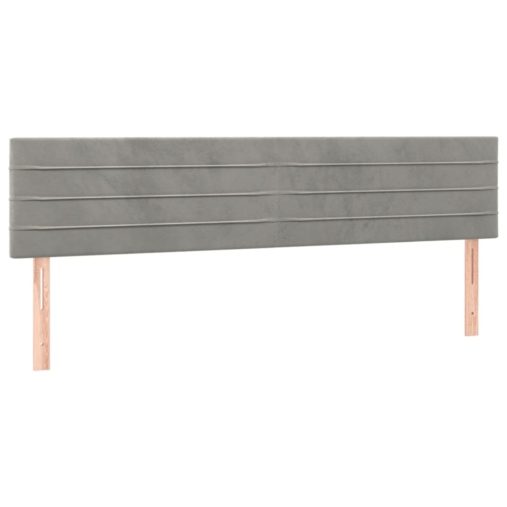Box Spring Postel S Matrací Samet Světle Šedá
