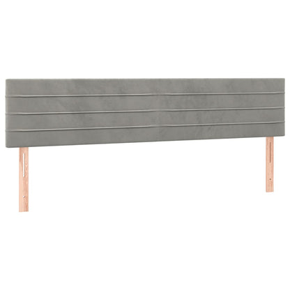 Box Spring Postel S Matrací Samet Světle Šedá