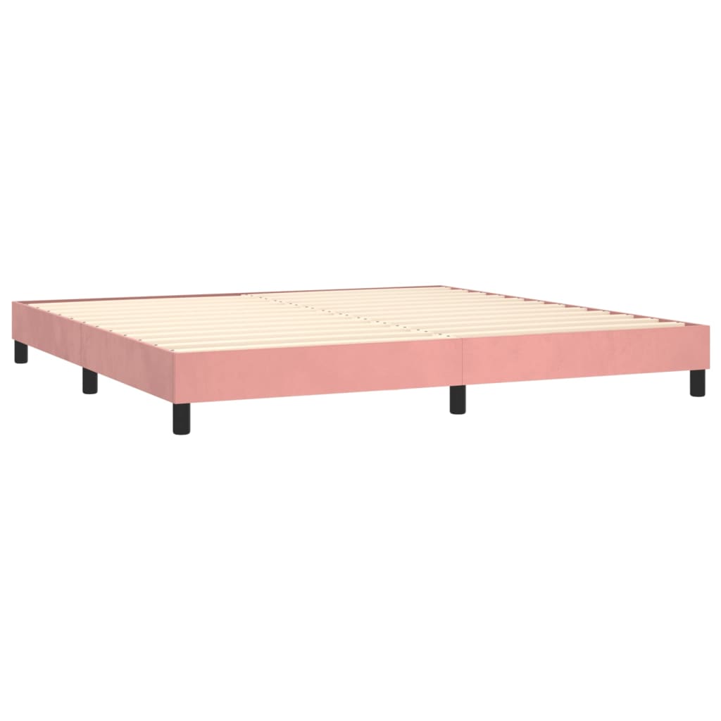 Box Spring Postel S Matrací Samet Růžová