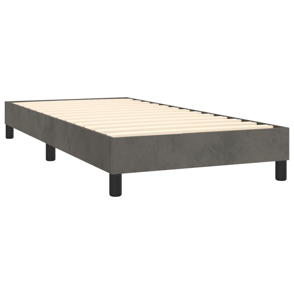Box Spring Postel S Matrací Samet Tmavě Šedá