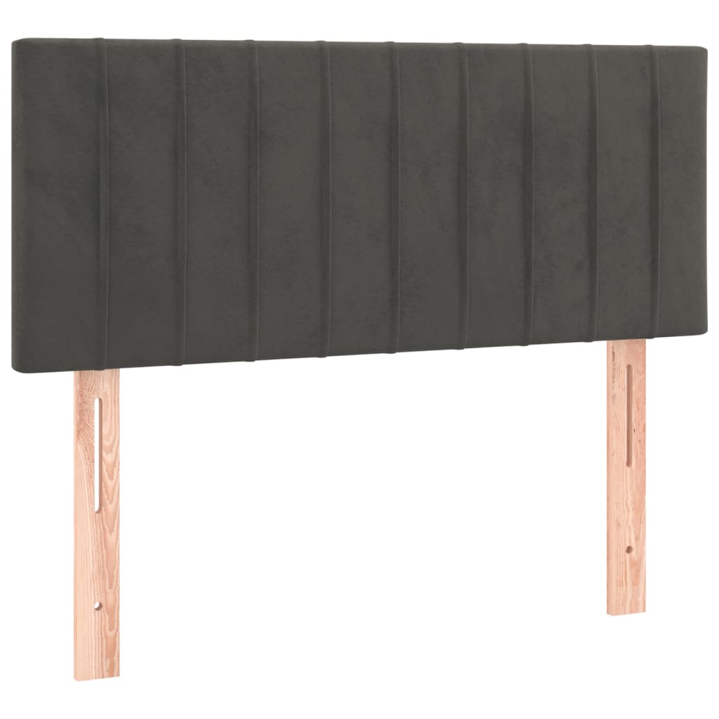 Box Spring Postel S Matrací Samet Tmavě Šedá