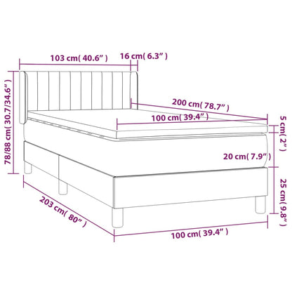 Box Spring Postel S Matrací Černá Samet Černá