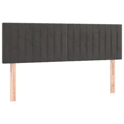 Box Spring Postel S Matrací Tmavě Šedý Samet Tmavě Šedá