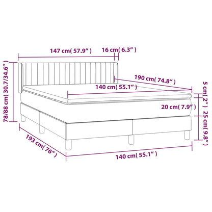 Box Spring Postel S Matrací Tmavě Šedý Samet Tmavě Šedá