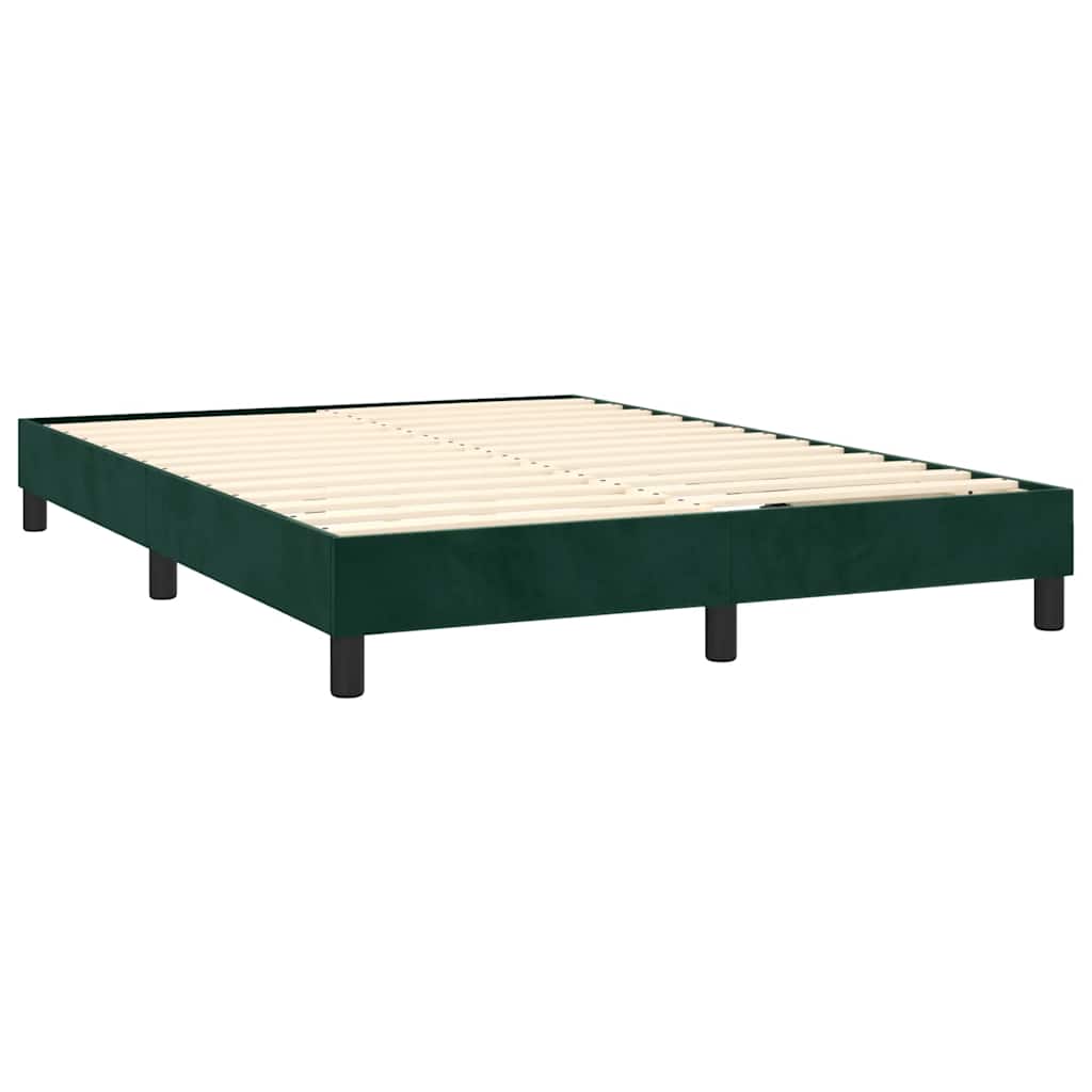 Box Spring Postel S Matrací Samet Tmavě Zelená