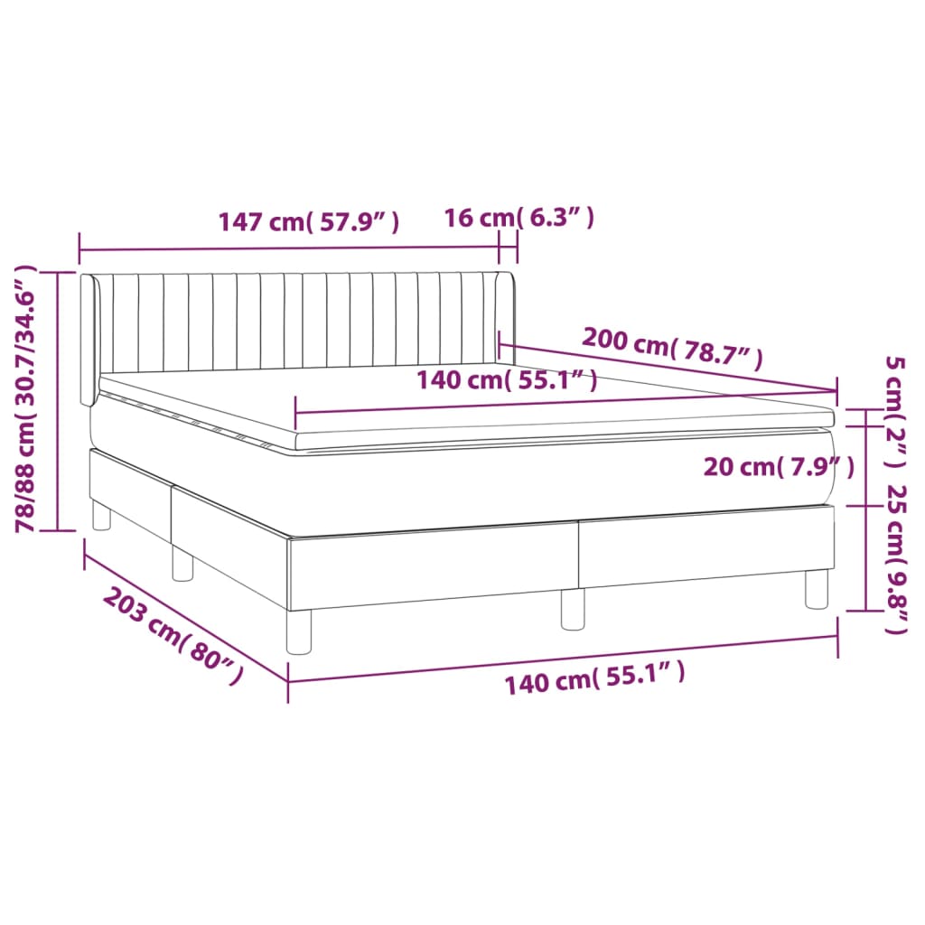 Box Spring Postel S Matrací Černá Samet Černá