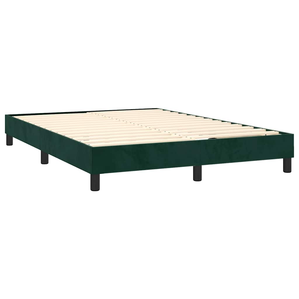 Box Spring Postel S Matrací Samet Tmavě Zelená