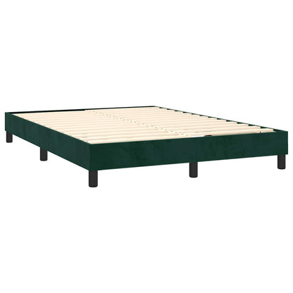 Box Spring Postel S Matrací Samet Tmavě Zelená