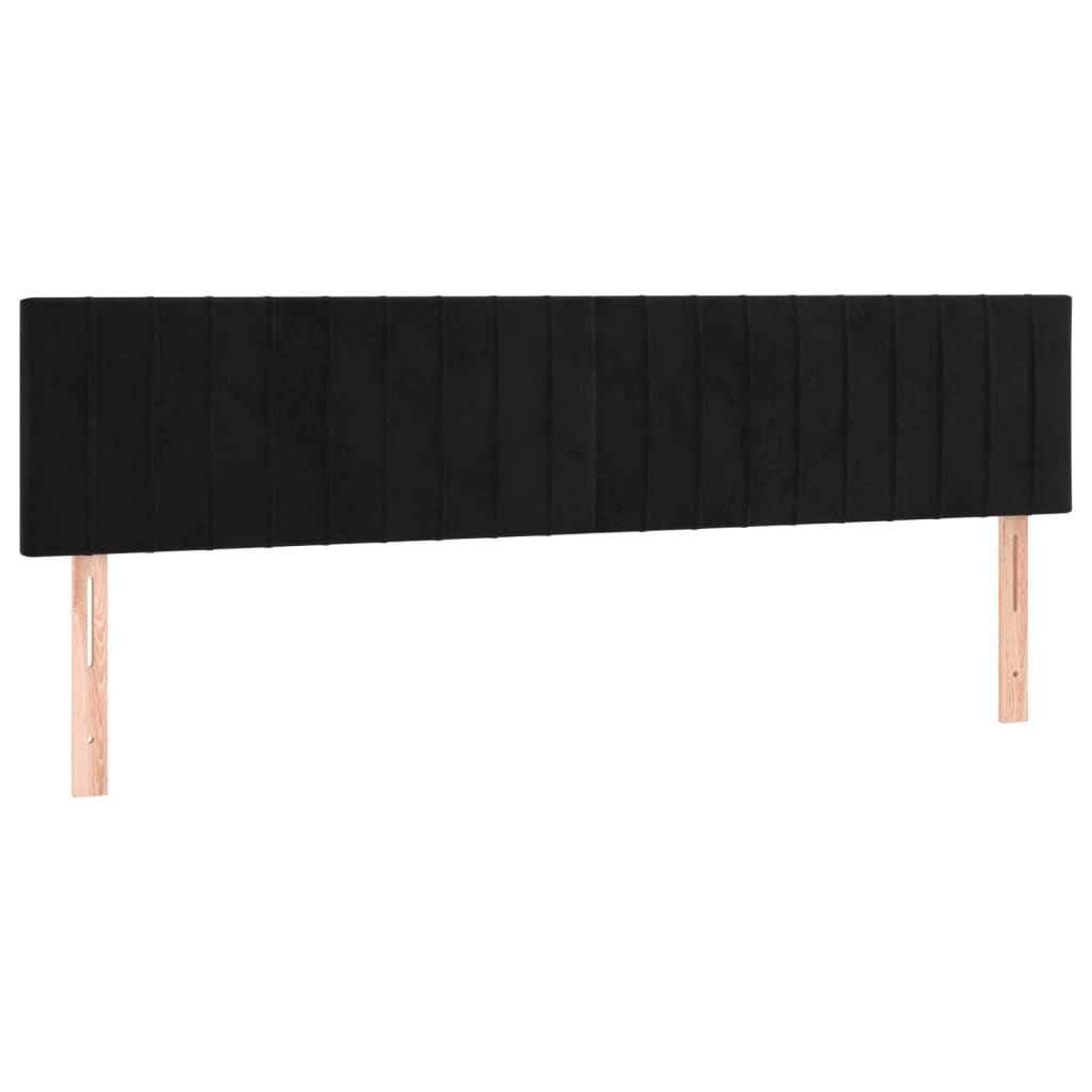 Box Spring Postel S Matrací Černá Samet Černá