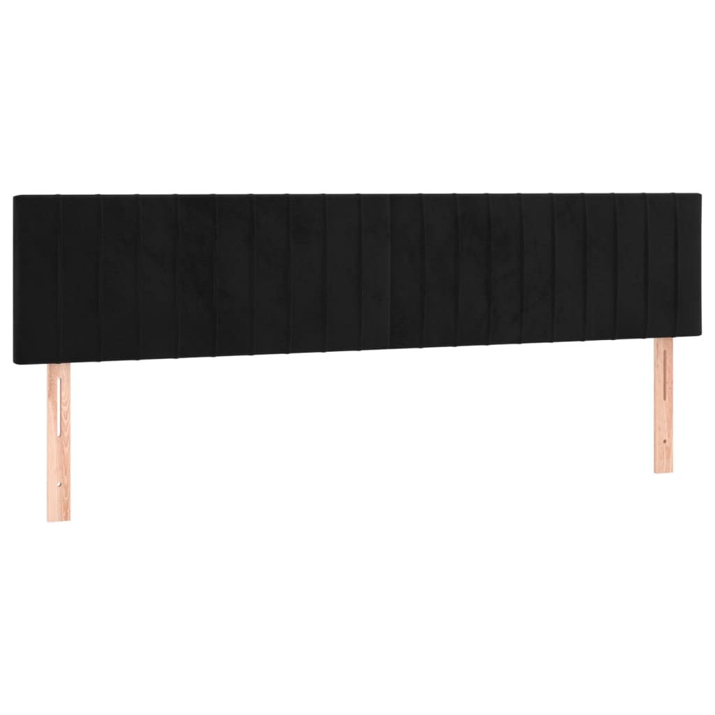 Box Spring Postel S Matrací Černá Samet Černá
