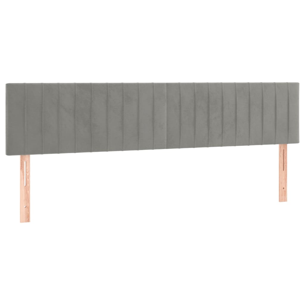 Box Spring Postel S Matrací Samet Světle Šedá