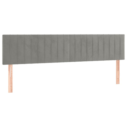 Box Spring Postel S Matrací Samet Světle Šedá