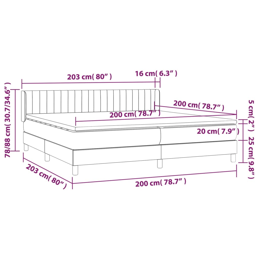 Box Spring Postel S Matrací Samet Světle Šedá
