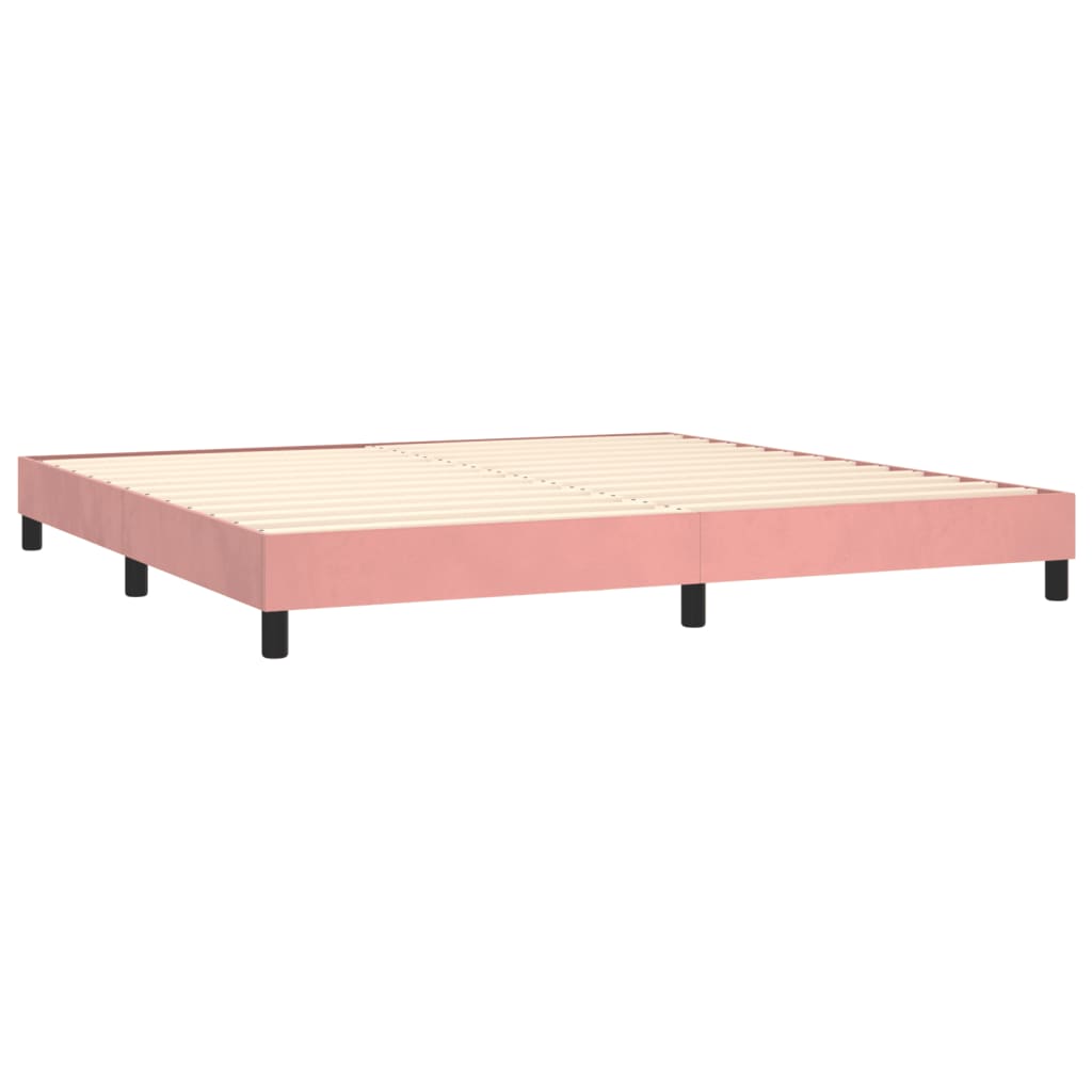 Box Spring Postel S Matrací Samet Růžová