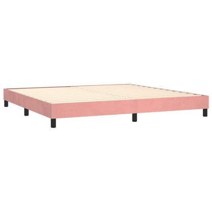 Box Spring Postel S Matrací Samet Růžová