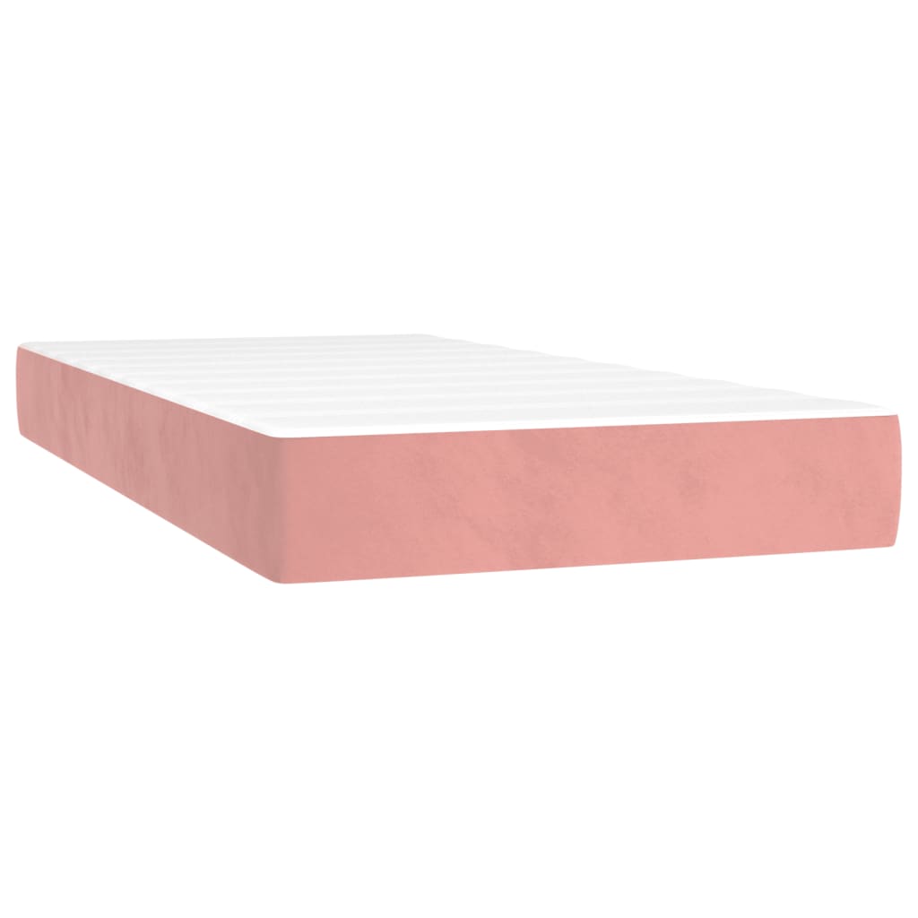 Box Spring Postel S Matrací Samet Růžová