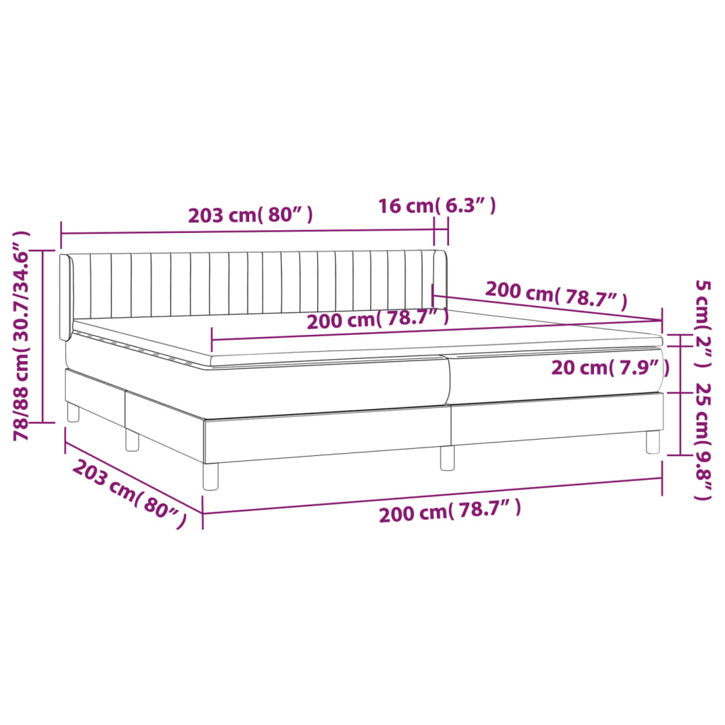 Box Spring Postel S Matrací Samet Růžová