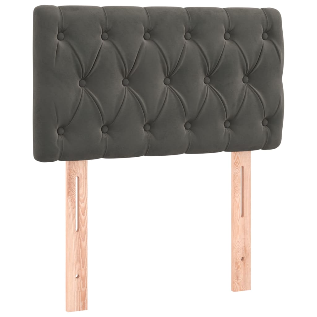 Box Spring Postel S Matrací Samet Tmavě Šedá